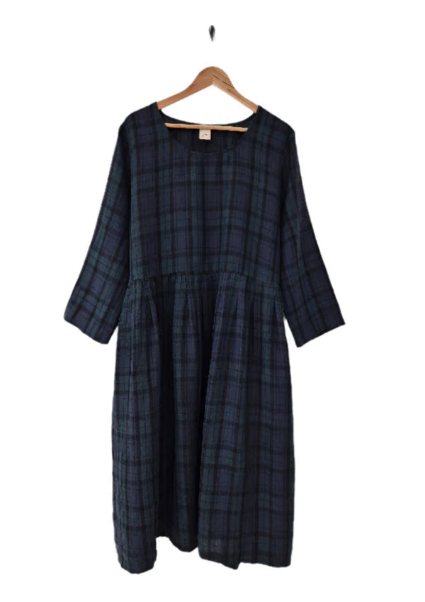 Journee Dress in French linen Tartan - Cecil & Gunn Collections