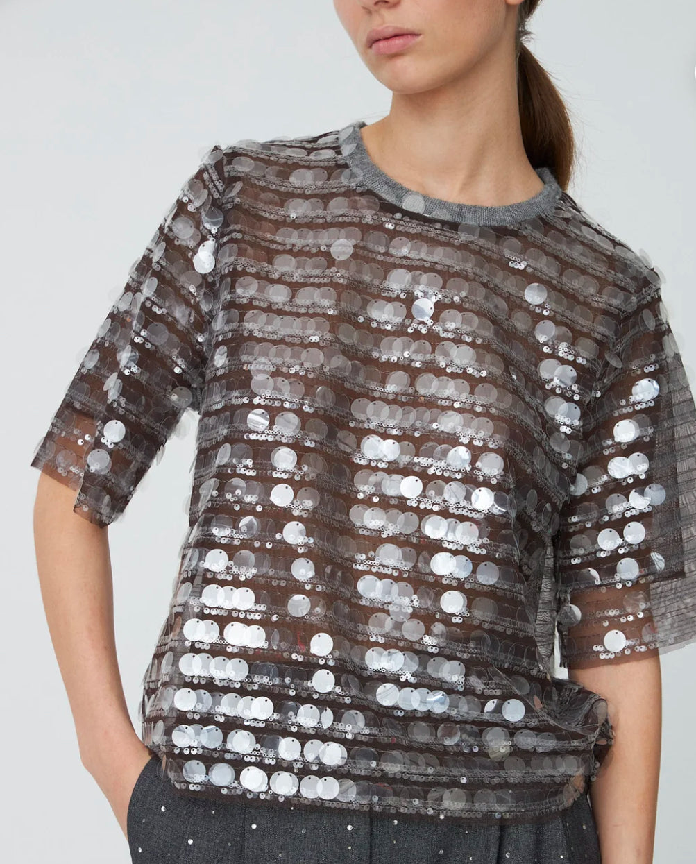 Seethrough Sequins Top - Cecil & Gunn Collections