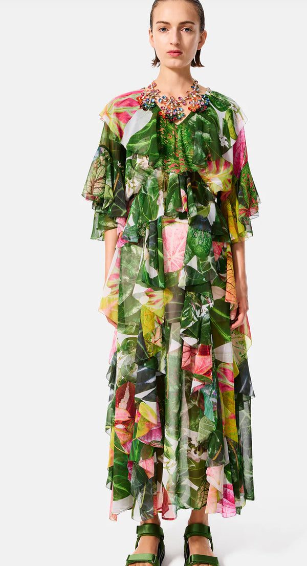 Botanical Frill Dress RWB - Cecil & Gunn Collections