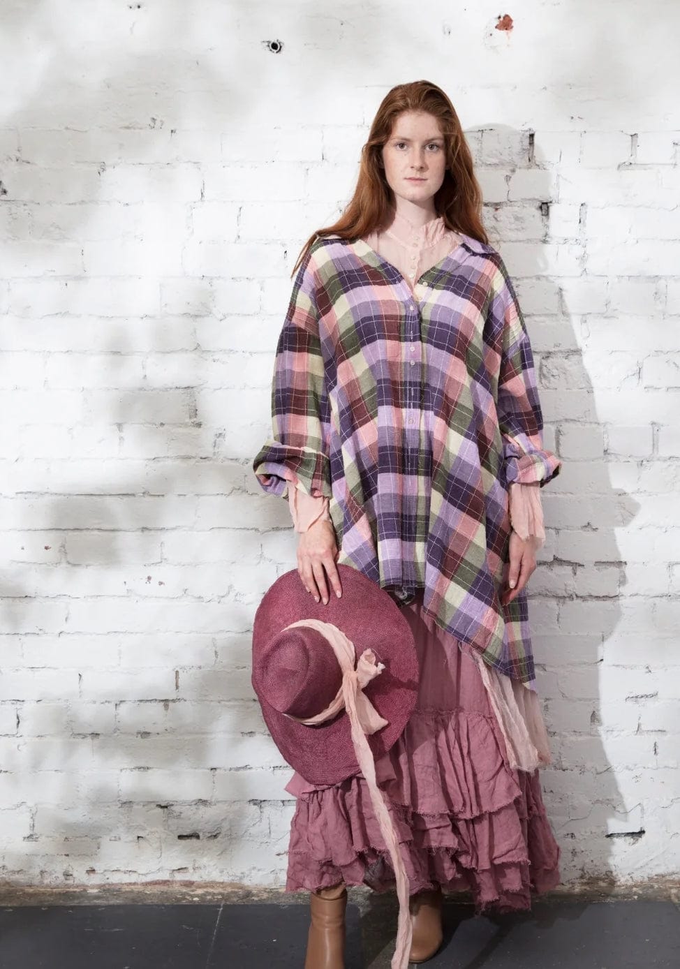 Amano by Lorena Laing - Shirt - Pin Tuck checked shirt with collar - Cecil and Gunn