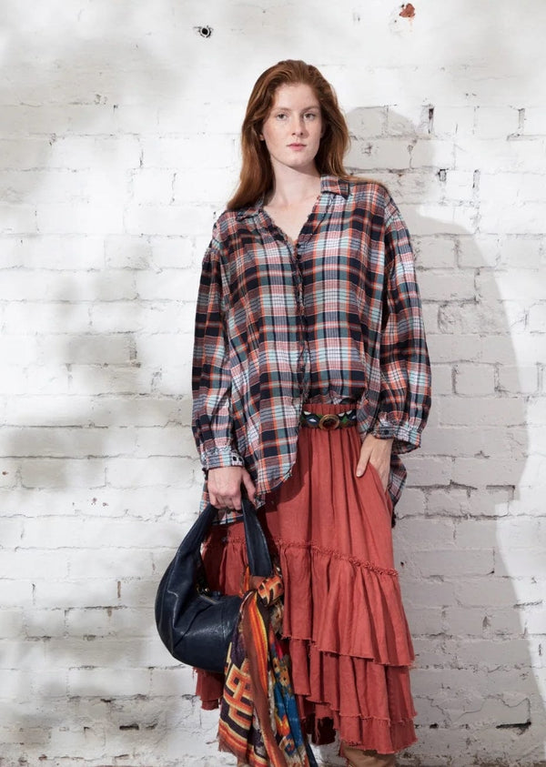 Amano by Lorena Laing - Shirt - Pin Tuck checked shirt with collar - Cecil and Gunn