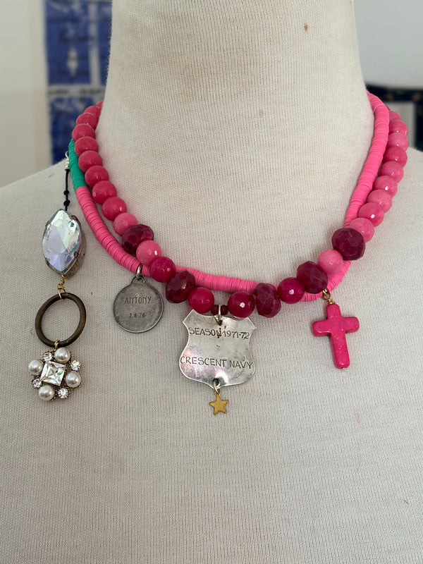 Cecil and Gunn - Necklace - I’m a Winner in hot pink - Cecil and Gunn
