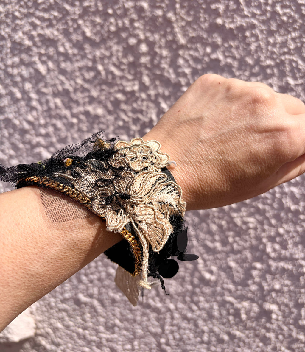 Cecil & Gunn Collections - Bracelet - French hand embroidered cuff - Cecil and Gunn