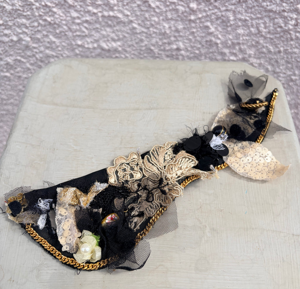 Cecil & Gunn Collections - Bracelet - French hand embroidered cuff - Cecil and Gunn