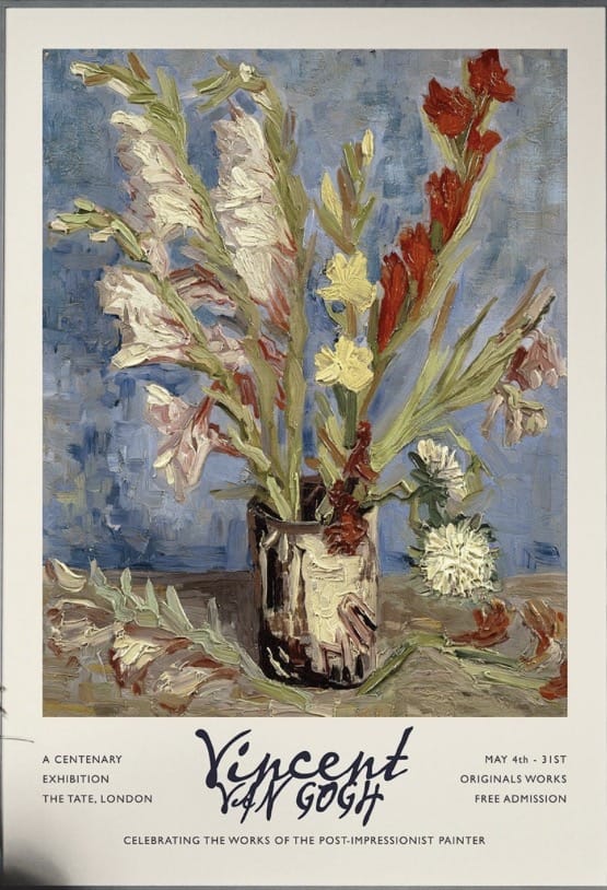 Cecil & Gunn Collections - Decor - Vincent Van Gogh Vase with Gladioli Exhibition Poster - Cecil and Gunn