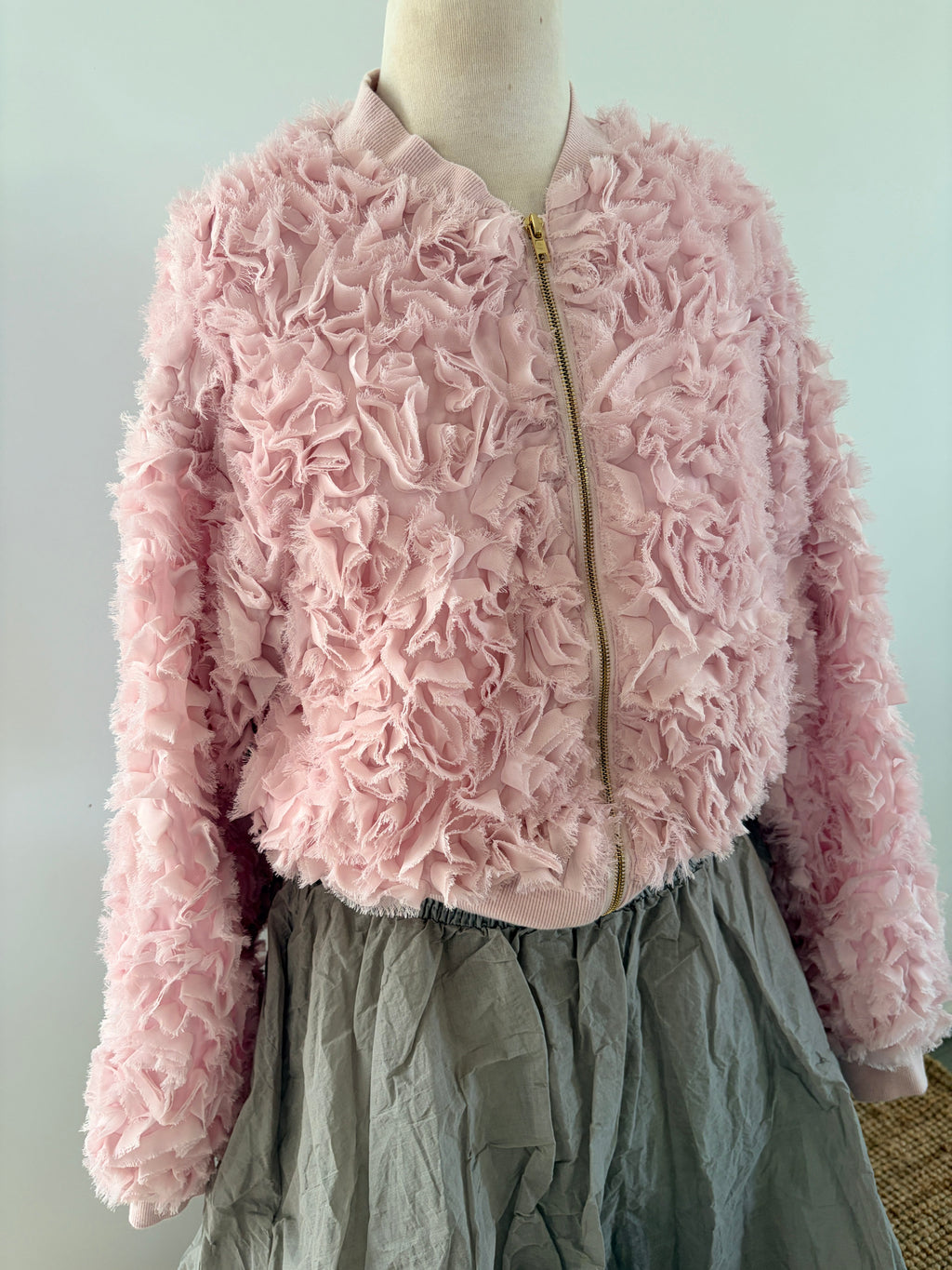 Cecil & Gunn Collections - Jacket - Ruffled Bomber Jacket - Cecil and Gunn