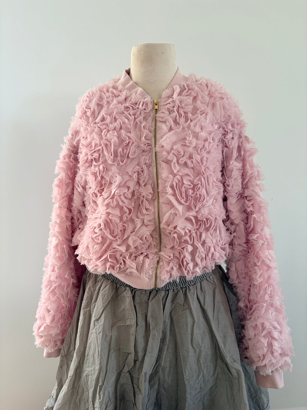 Cecil & Gunn Collections - Jacket - Ruffled Bomber Jacket - Cecil and Gunn