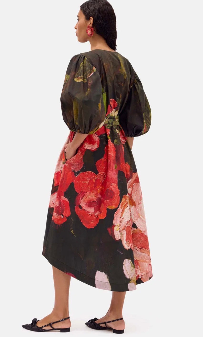 Cecil & Gunn - Dress - Red Roses Smock Dress - Cecil and Gunn