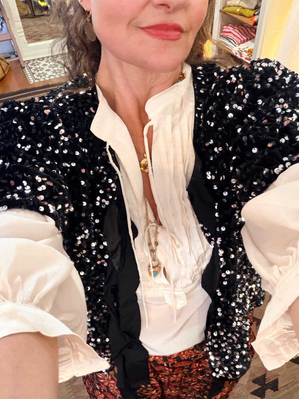 Coster Copenhagen - Jacket - Sequin Cropped Jacket - Cecil and Gunn