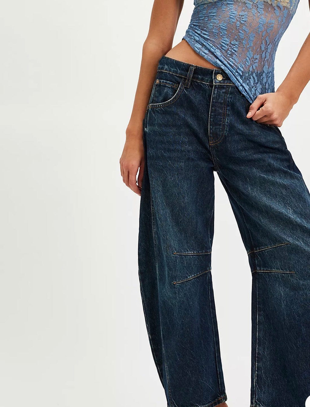 Free People - Pants - Good Luck Mid Rise Barrel Jeans - Cecil and Gunn
