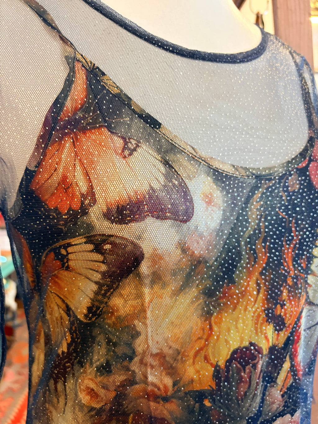 Johnny Was - Dress - Silver Foil mesh dress - Cecil and Gunn