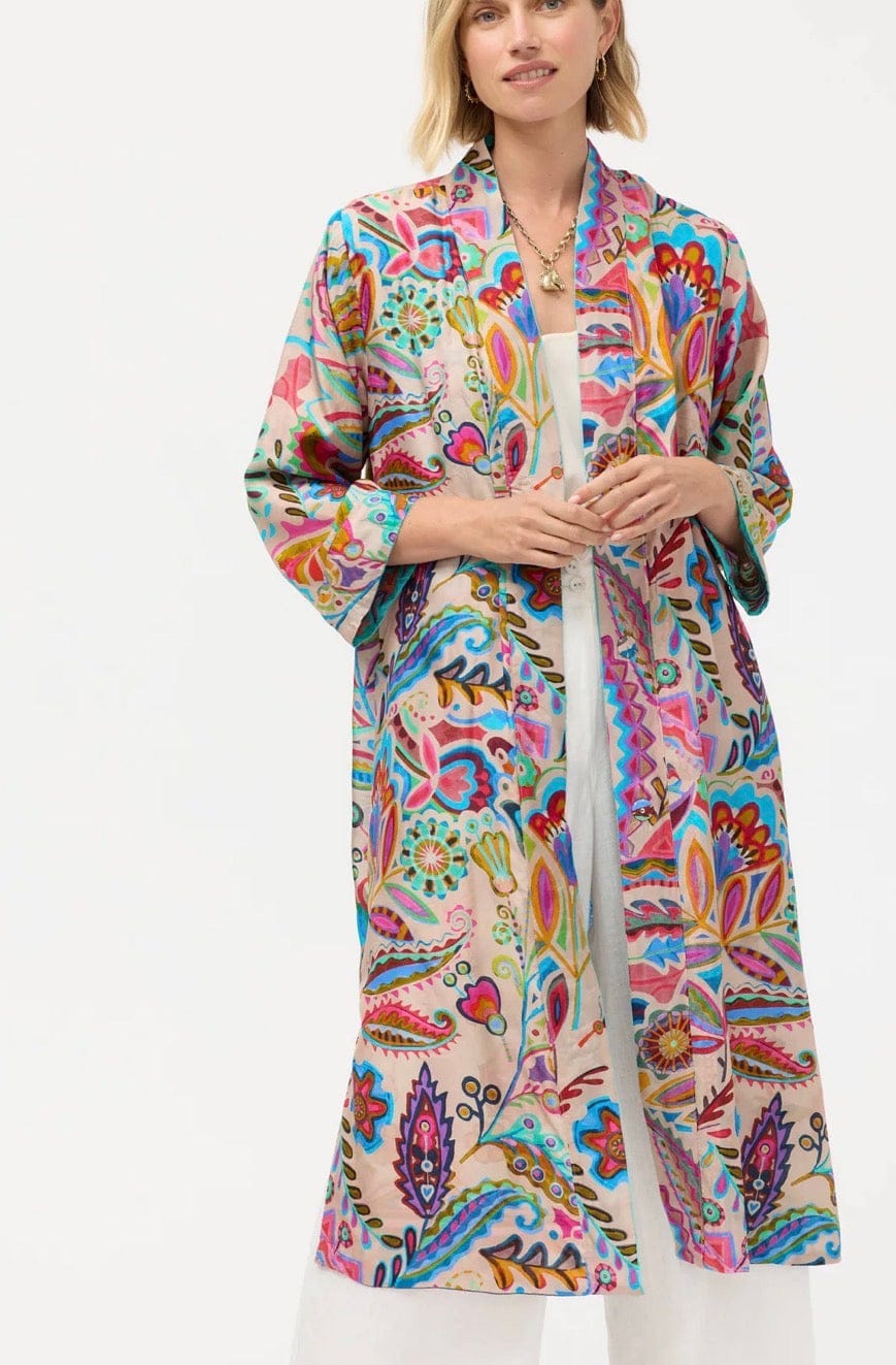 Johnny Was - Kimono - Patchwork Kimono in Gillian Print - Cecil and Gunn