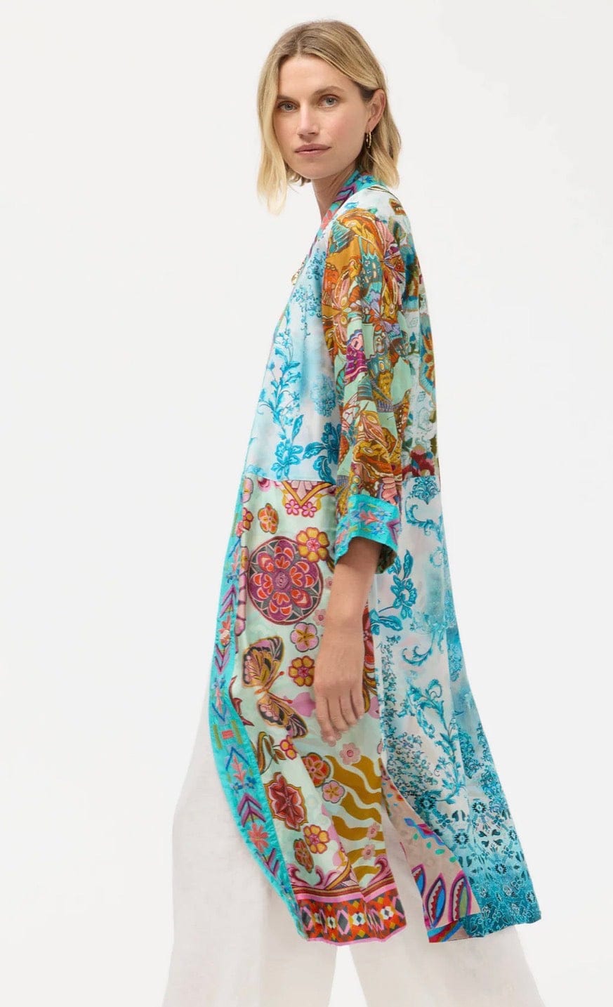 Johnny Was - Kimono - Patchwork Kimono in Gillian Print - Cecil and Gunn