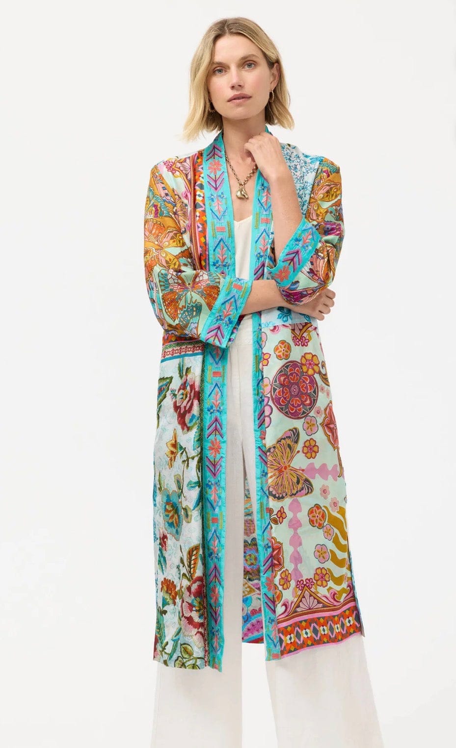 Johnny Was - Kimono - Patchwork Kimono in Gillian Print - Cecil and Gunn