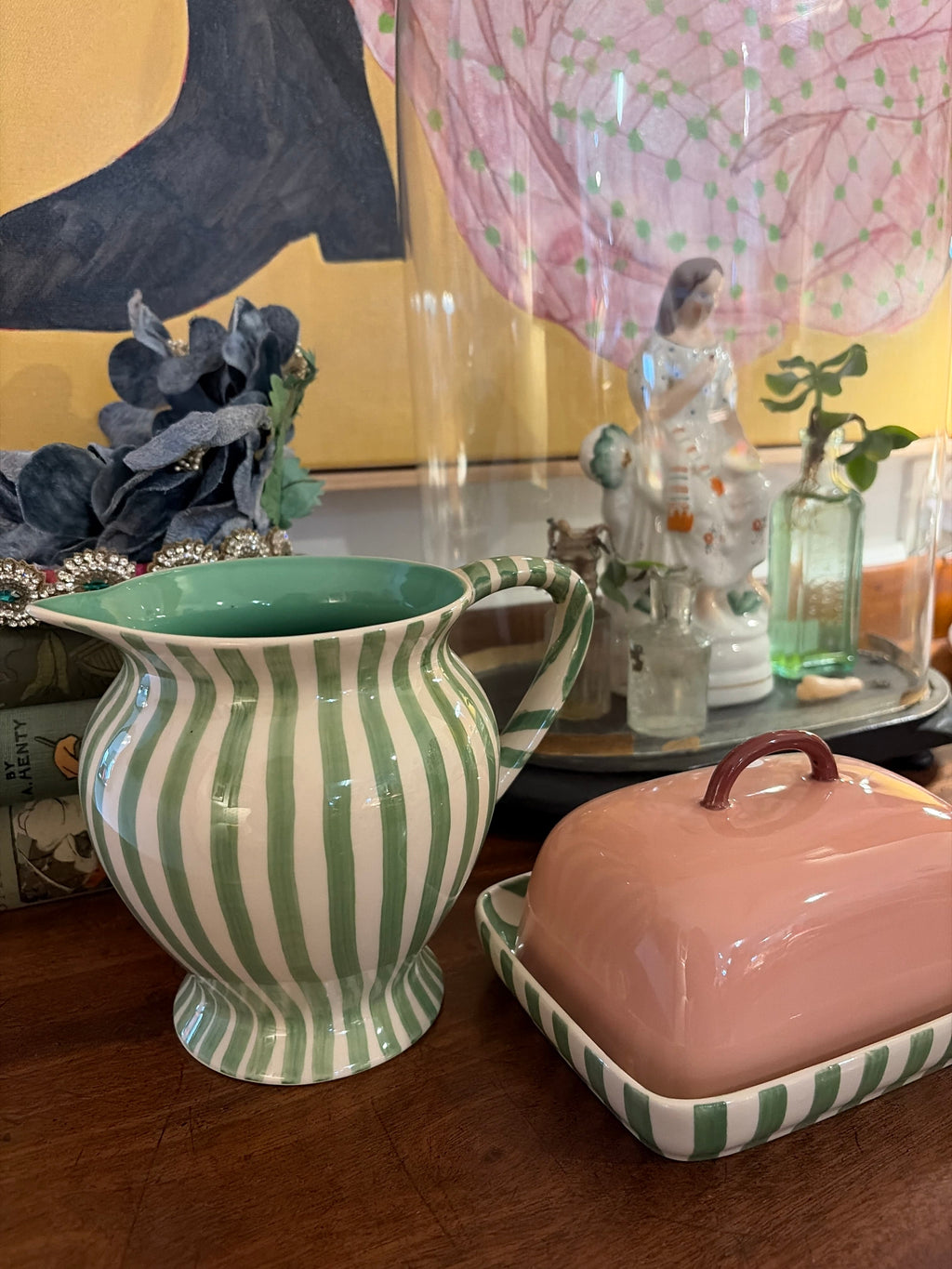 Jones and Co - Kitchen - Striped Pitcher - Cecil and Gunn