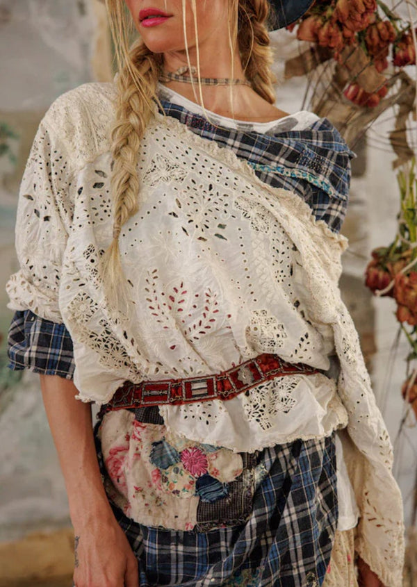Magnolia Pearl - Top - Eyelet Adelise Blouse - Cecil and Gunn