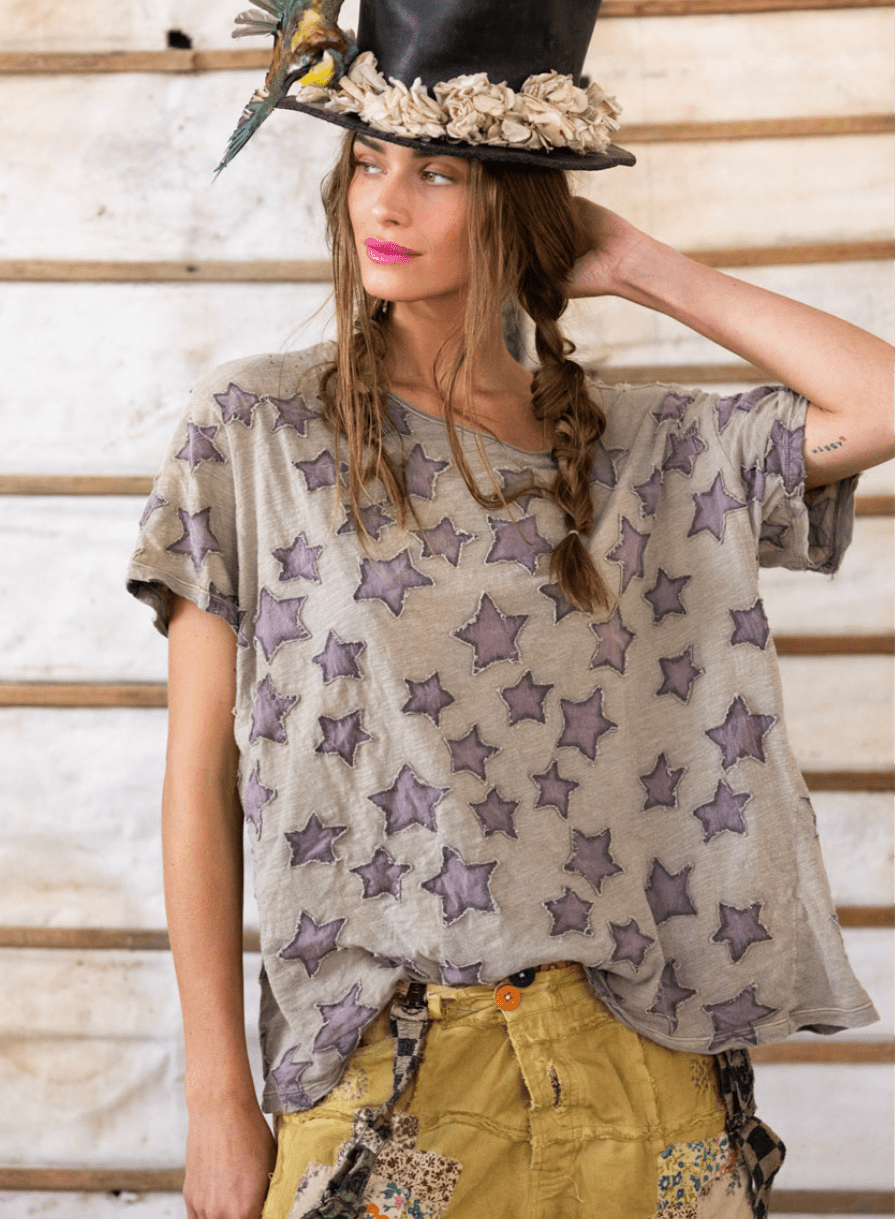 magnolia pearl - Tops - Little Star Applique Tee - Cecil and Gunn