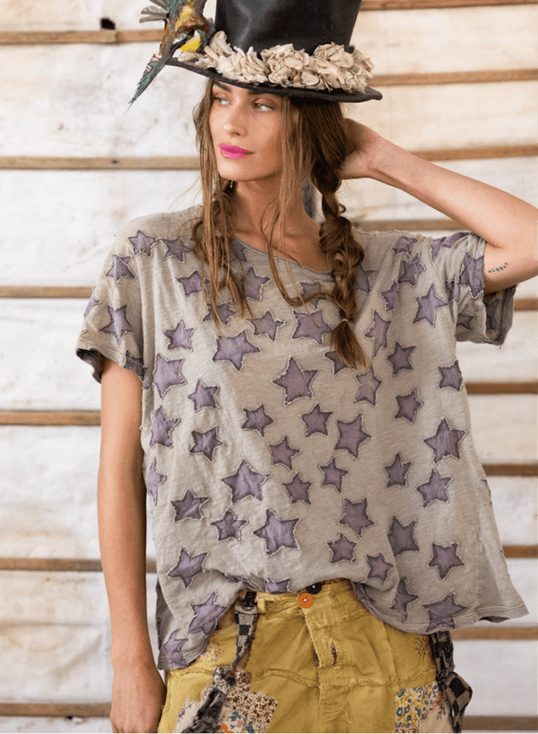magnolia pearl - Tops - Little Star Applique Tee - Cecil and Gunn
