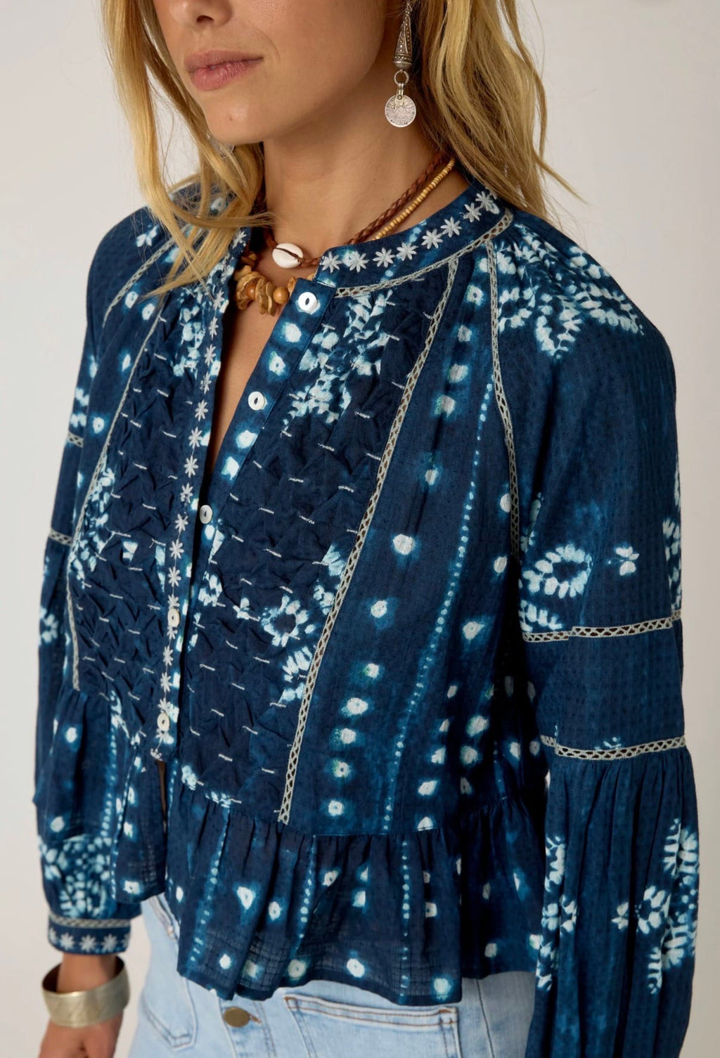 Maison Hotel - Jacket - Sora Blouse in Shibori - Cecil and Gunn
