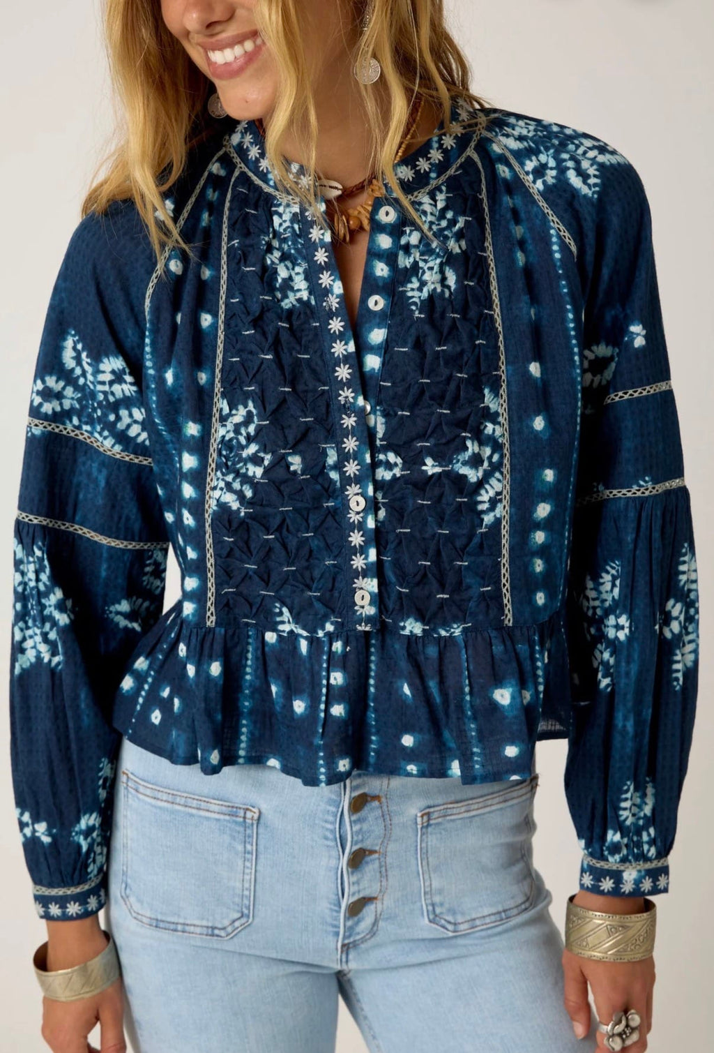 Maison Hotel - Jacket - Sora Blouse in Shibori - Cecil and Gunn