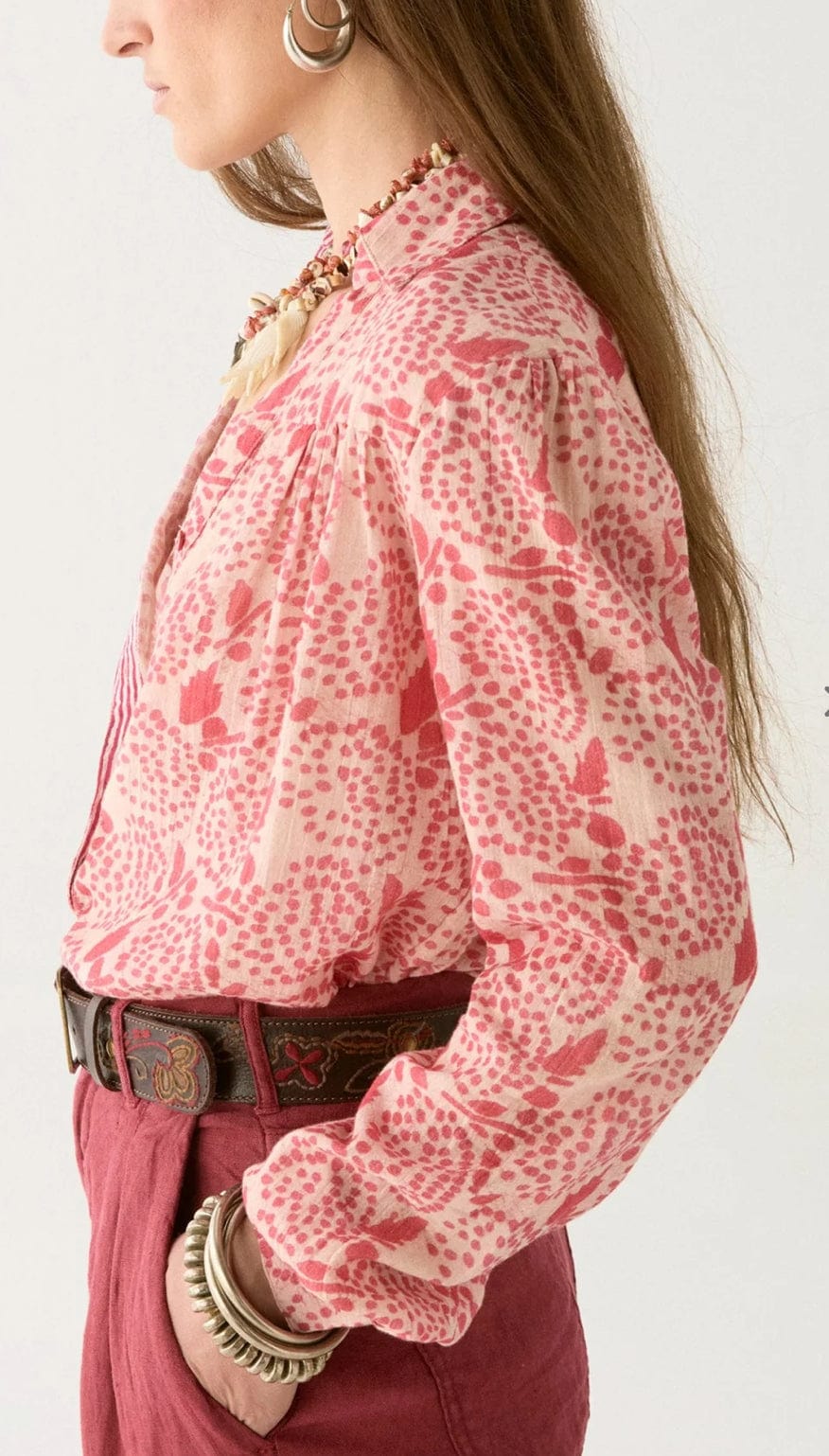 Maison Hotel - Shirt - Dylan Blouse in Pink Martini - Cecil and Gunn