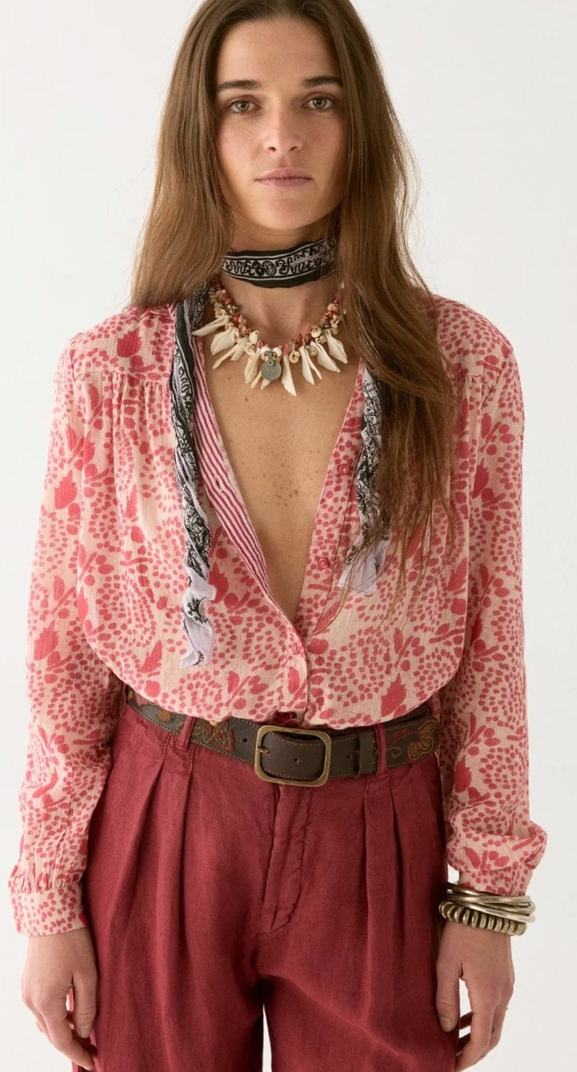 Maison Hotel - Shirt - Dylan Blouse in Pink Martini - Cecil and Gunn