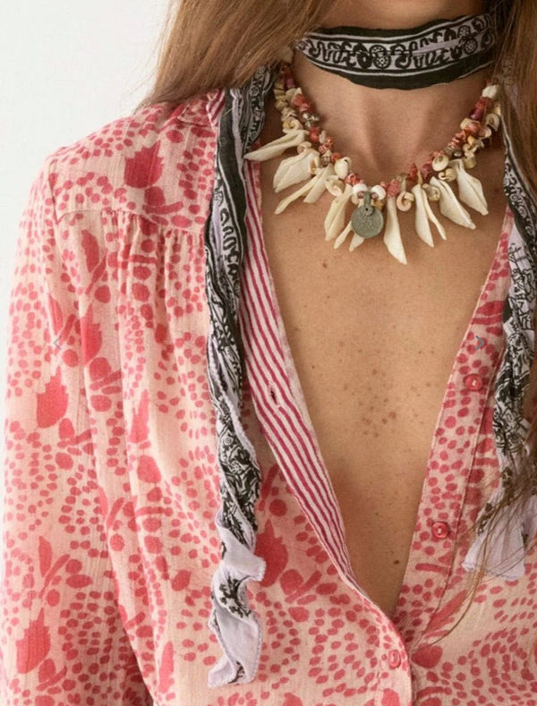 Maison Hotel - Shirt - Dylan Blouse in Pink Martini - Cecil and Gunn