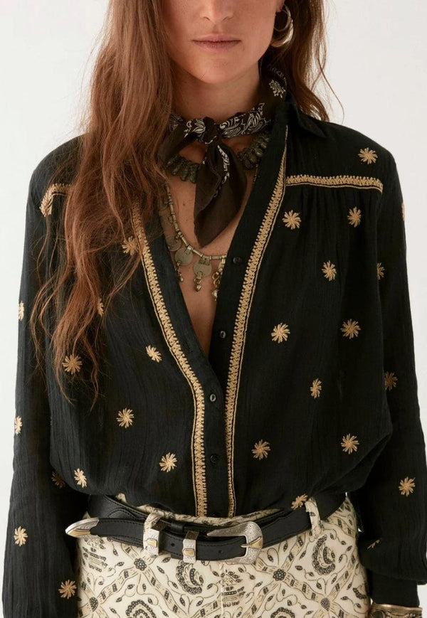 Maison Hotel - Shirt - Dylan Blouse in Starry Night - Cecil and Gunn