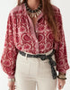 Maison Hotel - Shirt - Leandra Blouse in Flamingo Grooves - Cecil and Gunn