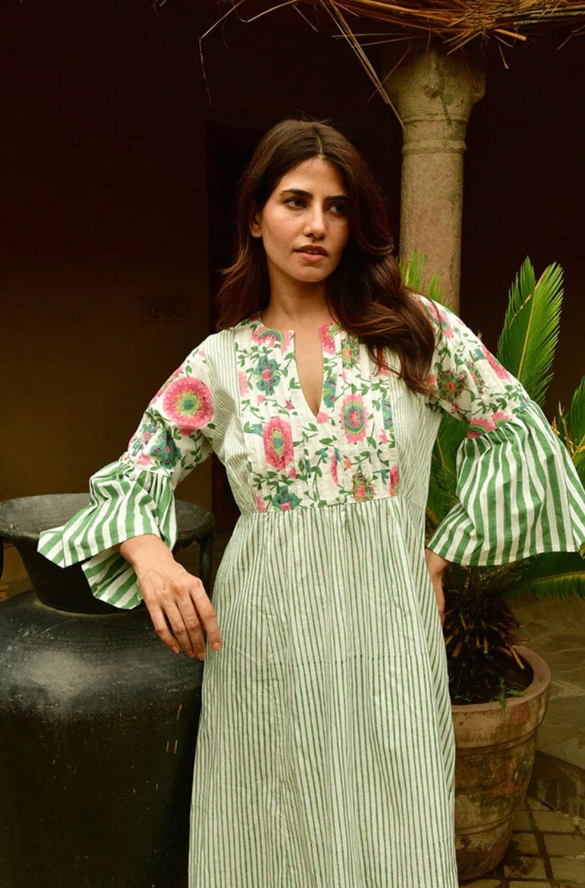 Mandalay Designs - Dress - Suzani Stripe Cocktail Dress - Cecil and Gunn