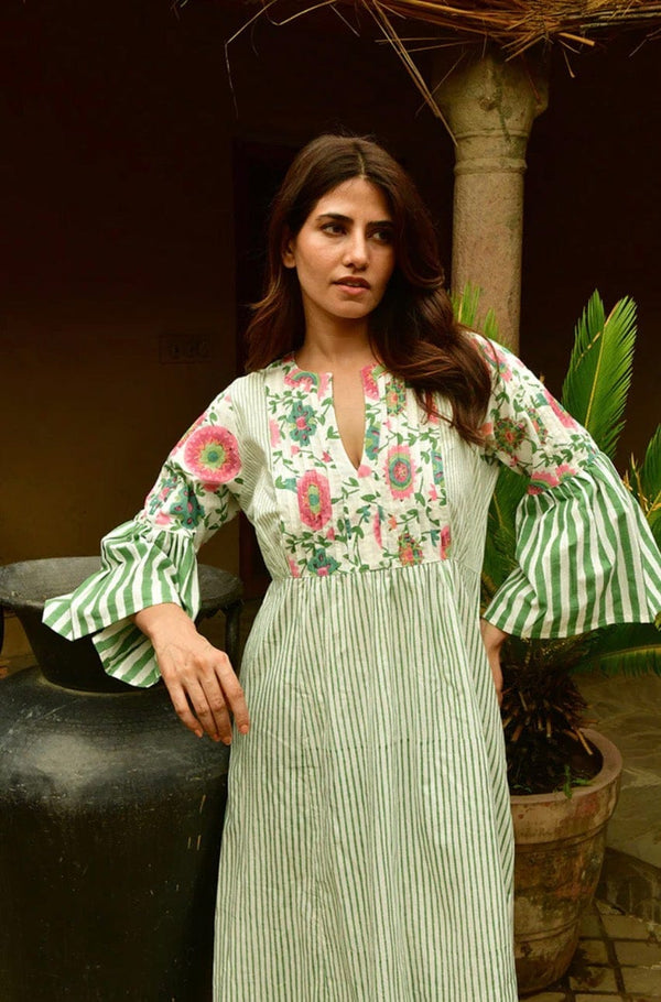 Mandalay Designs - Dress - Suzani Stripe Cocktail Dress - Cecil and Gunn