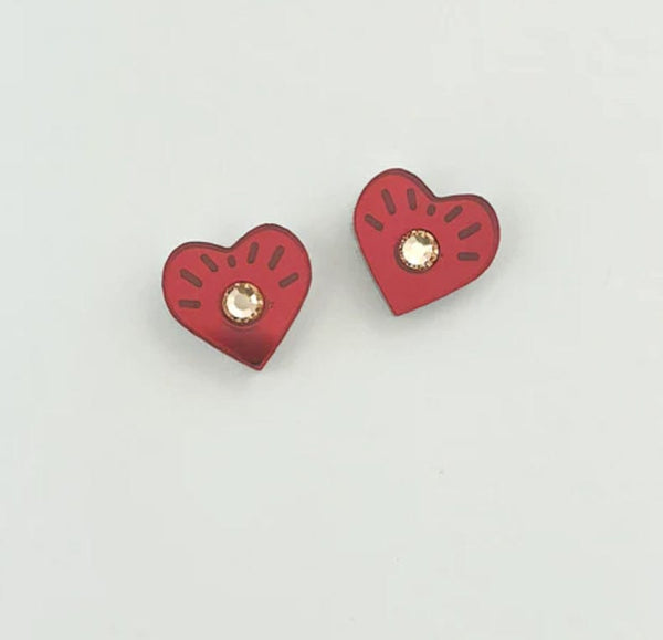 Martha Jean - Earrings - Eye Heart Studs - Cecil and Gunn