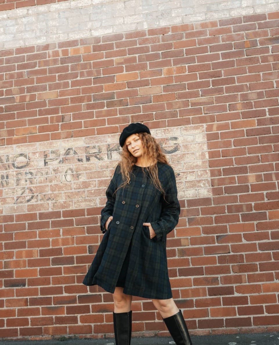 Montaigne - Coat - Berg French Linen Peacoat - Cecil and Gunn