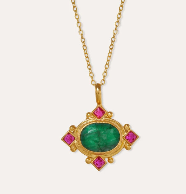 Ottoman Hands - Necklace - Raina pink crystal necklace - Cecil and Gunn