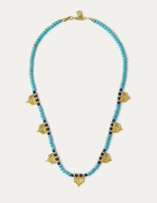 Ottoman Hands - Necklace - Riva Turquoise and Lapis necklace - Cecil and Gunn
