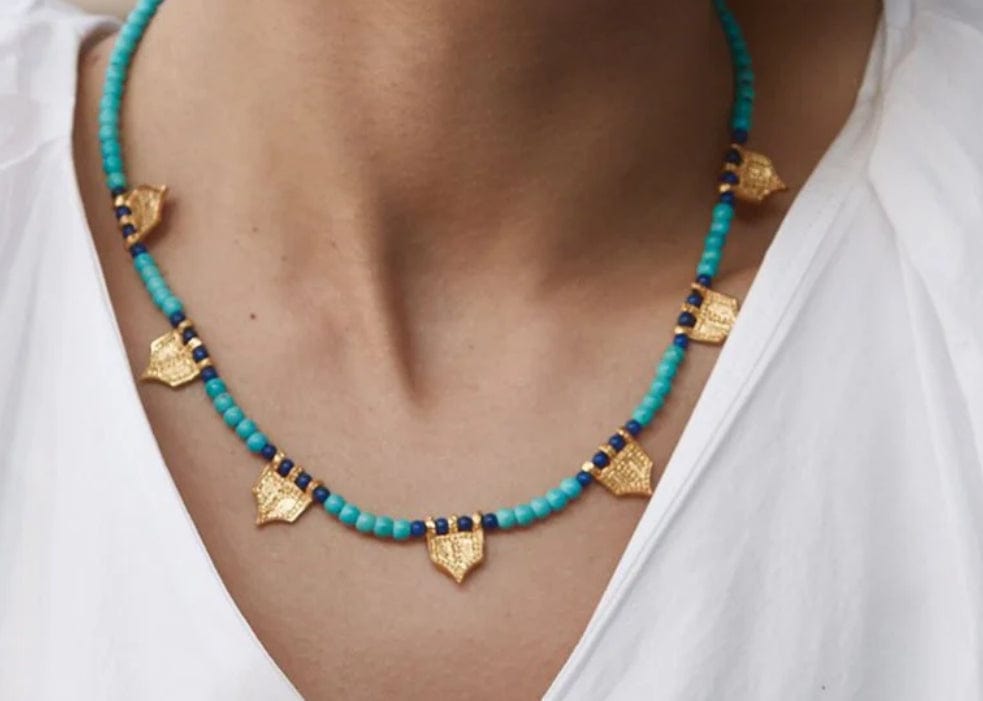 Ottoman Hands - Necklace - Riva Turquoise and Lapis necklace - Cecil and Gunn
