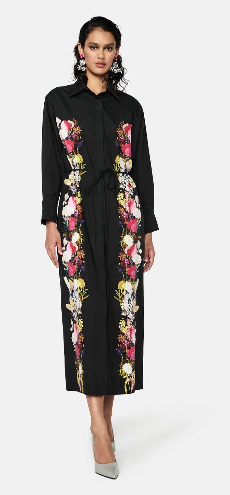 Romance Was Born - Dress - Maxi Placement Print Shirt Dress - Cecil and Gunn