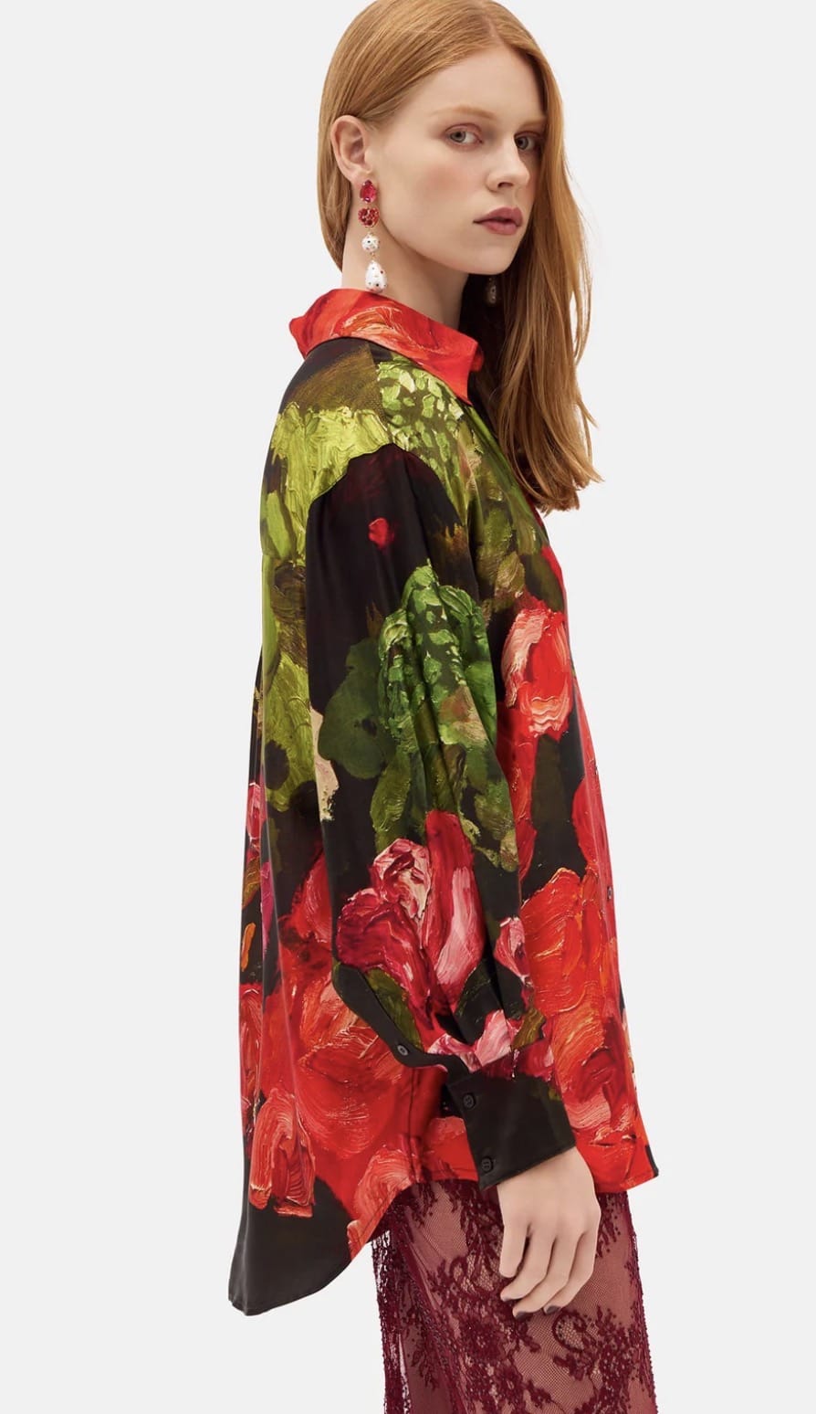 Romance Was Born - Shirt - Red Roses Blouse - Cecil and Gunn