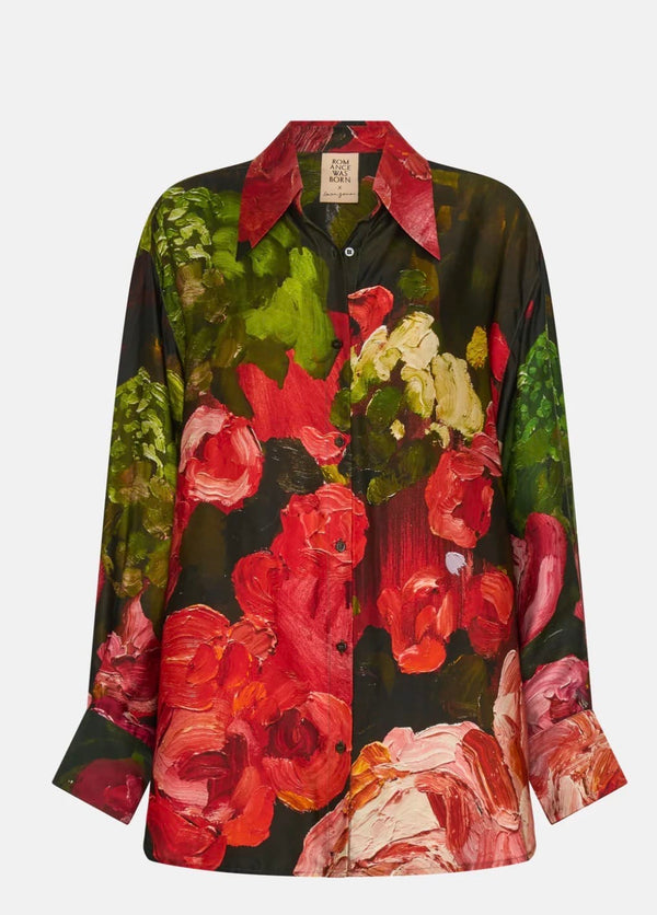 Romance Was Born - Shirt - Red Roses Blouse - Cecil and Gunn