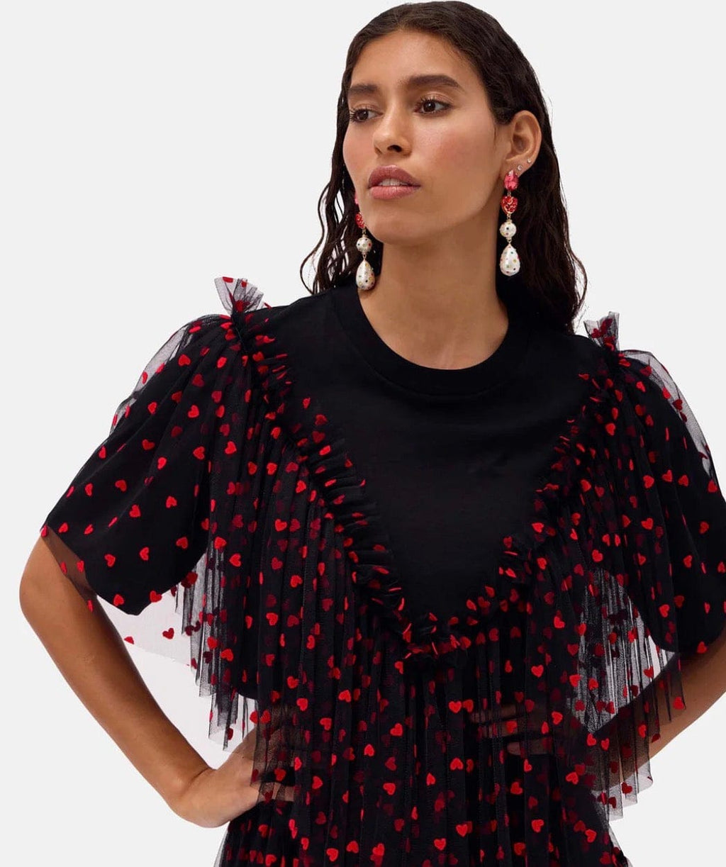 Romance Was Born - Top - Tulle Heart Tee - Cecil and Gunn