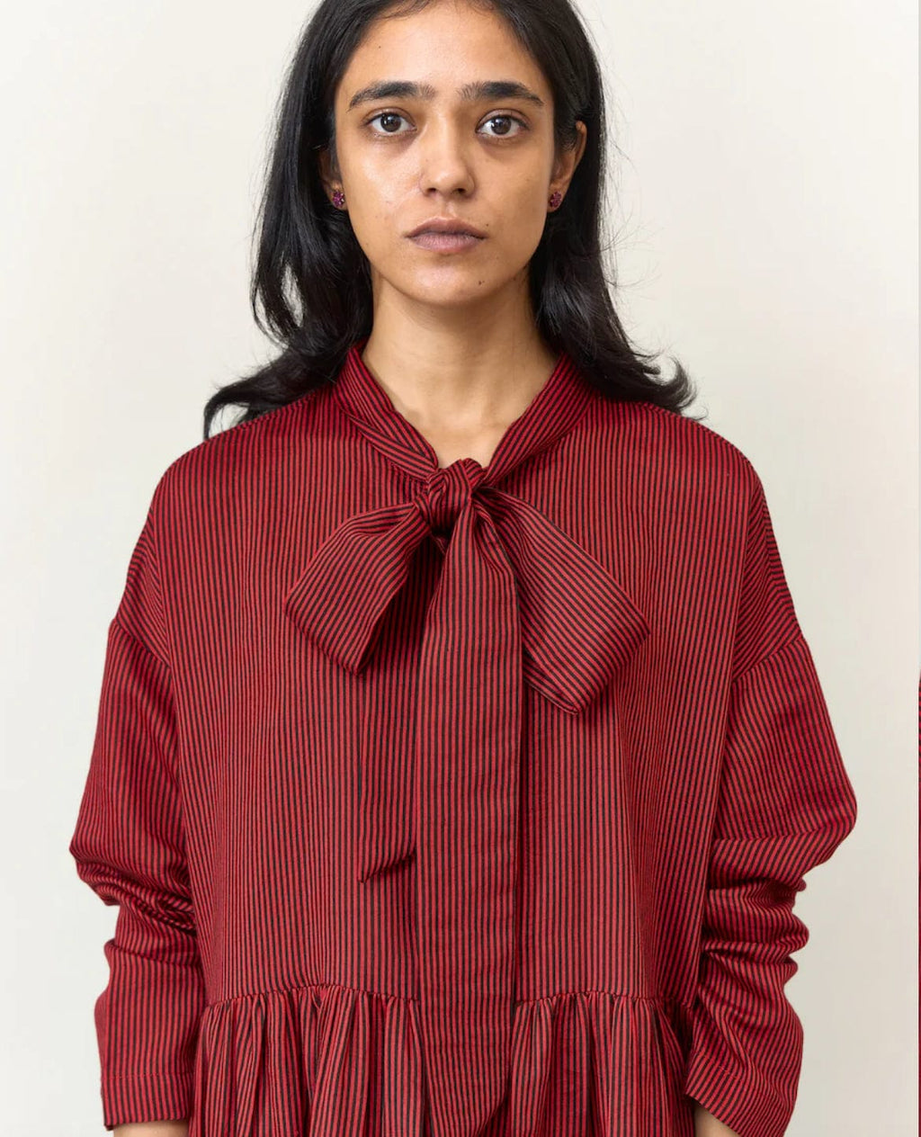 Runaway Bicycle - Dress - Aouli Red Stripe Dress - Cecil and Gunn