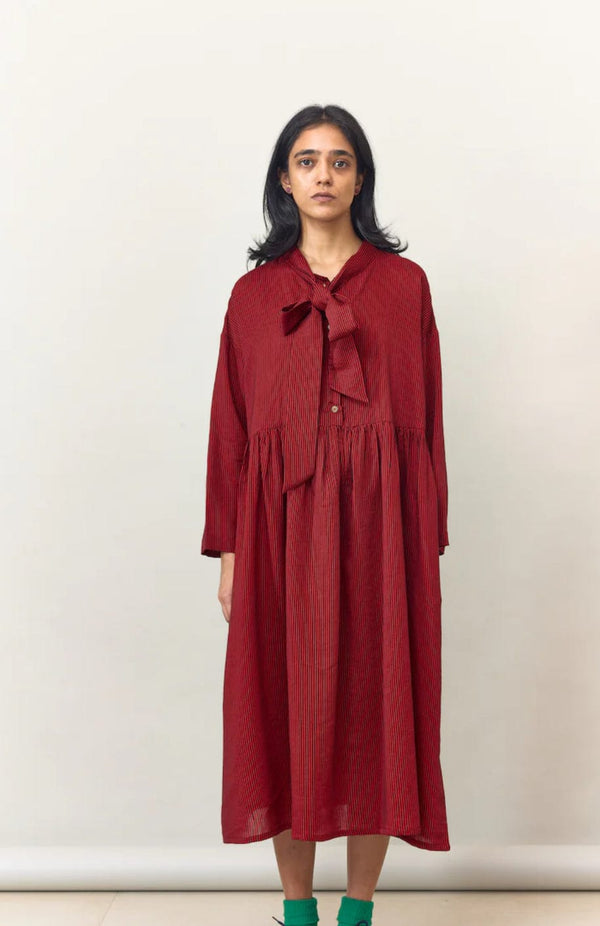Runaway Bicycle - Dress - Aouli Red Stripe Dress - Cecil and Gunn