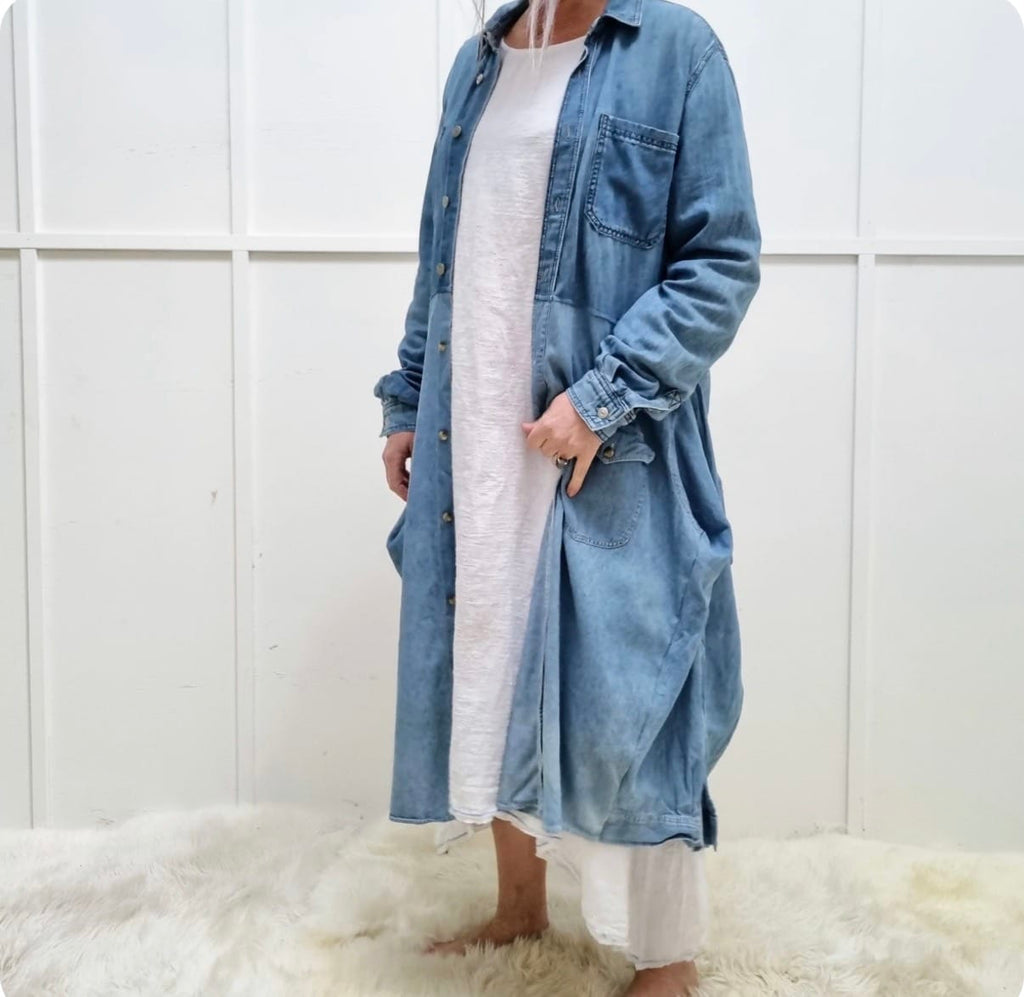Small Forest - Jacket - Willow Dress/Coat in Denim - Cecil and Gunn