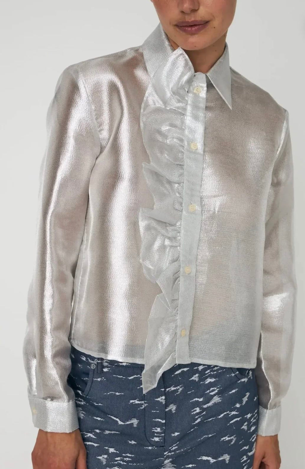 Stella Nova - Shirt - Silver Crisp Shirt - Cecil and Gunn