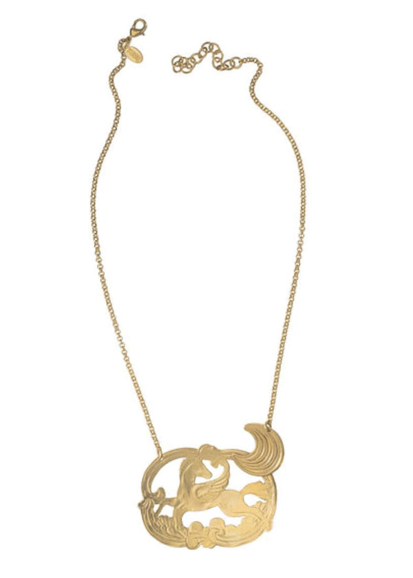 We Dream in Colour - Necklace - Golden Pegasus Necklace - Cecil and Gunn
